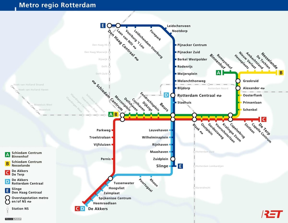 Ротердам мапи метроа 